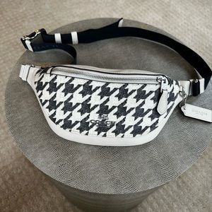 Coach Mini Belt Bag With Houndstooth Print